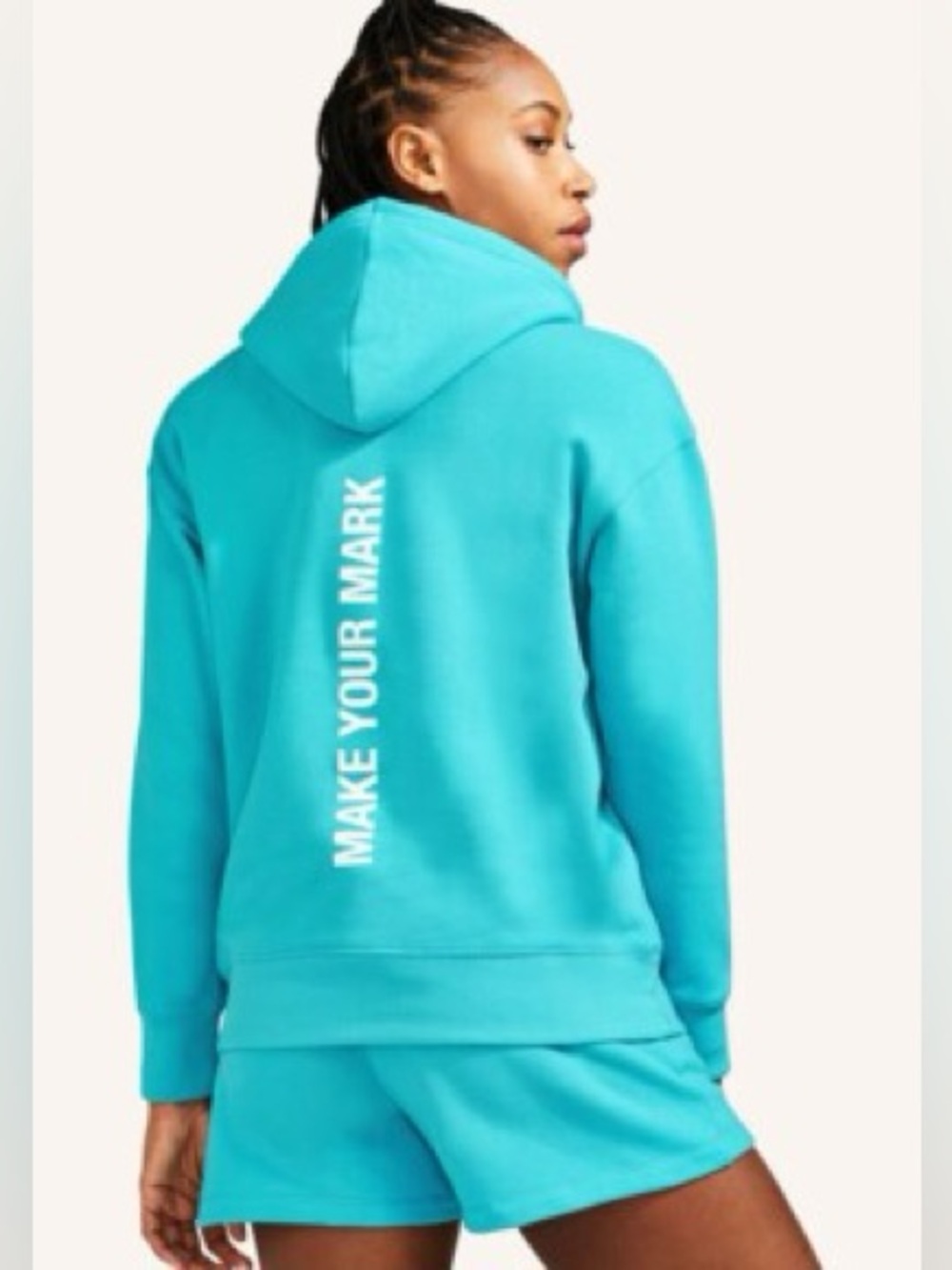 Peloton Make Your Mark 100% Cotton Pullover Hoodie Sweatshirt M Downtown Blue